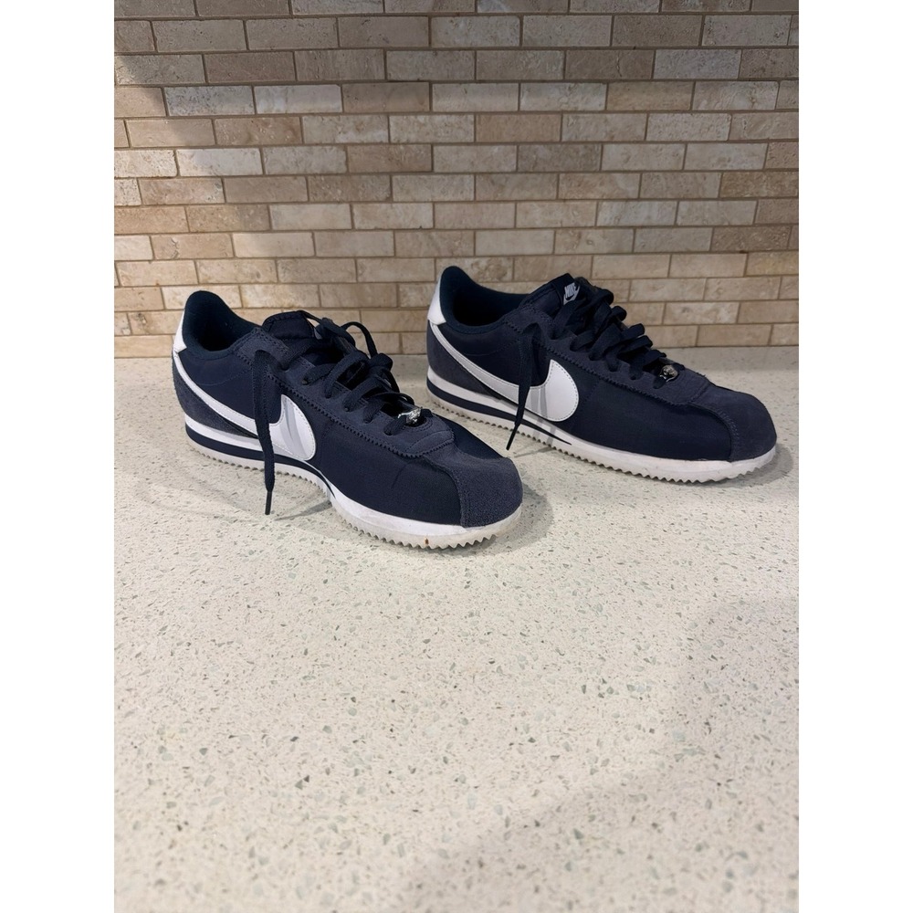 Nike Classic Cortez Nylon Sneakers Navy Blue White Casual Running Shoes men's - Picture 3 of 6